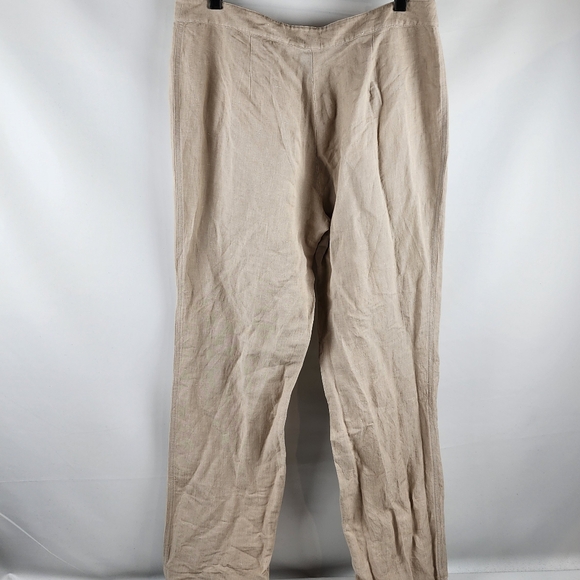 Eileen Fisher Pants Womens Medium Beige Tan Linen Blend 34x33 - Picture 7 of 9